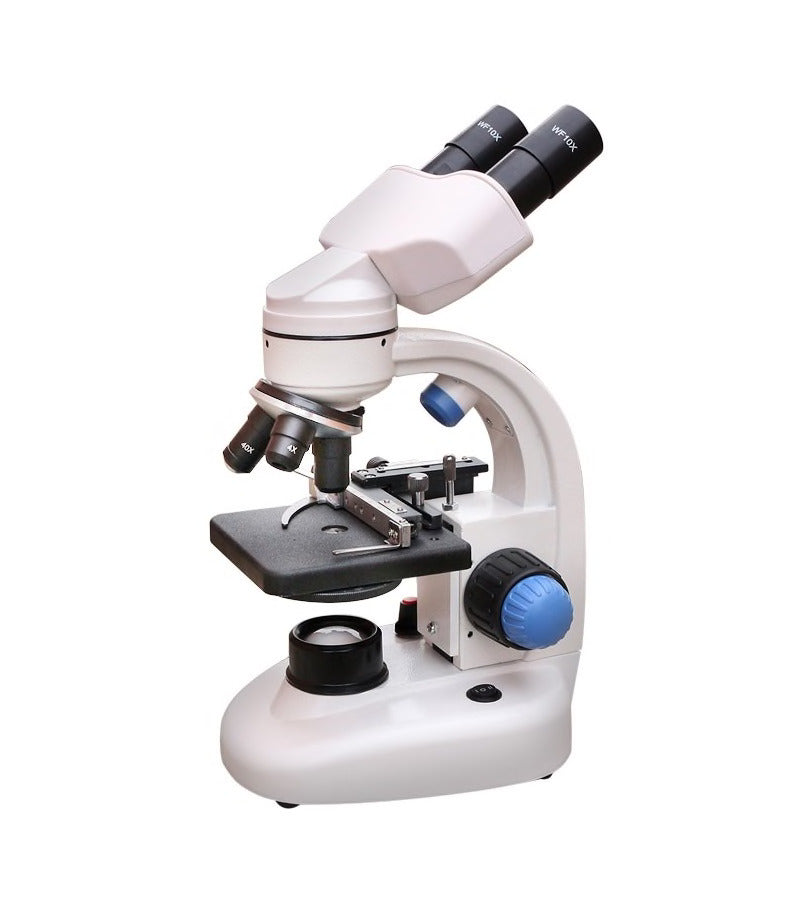 Microscope biologique binoculaire, objectifs de 4x, 10x, 40x, 100x Microscope biologique binoculaire, objectifs de 4x, 10x, 40x, 100x