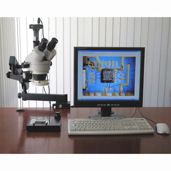 7X-90X a pince trinoculaire Microscope articule