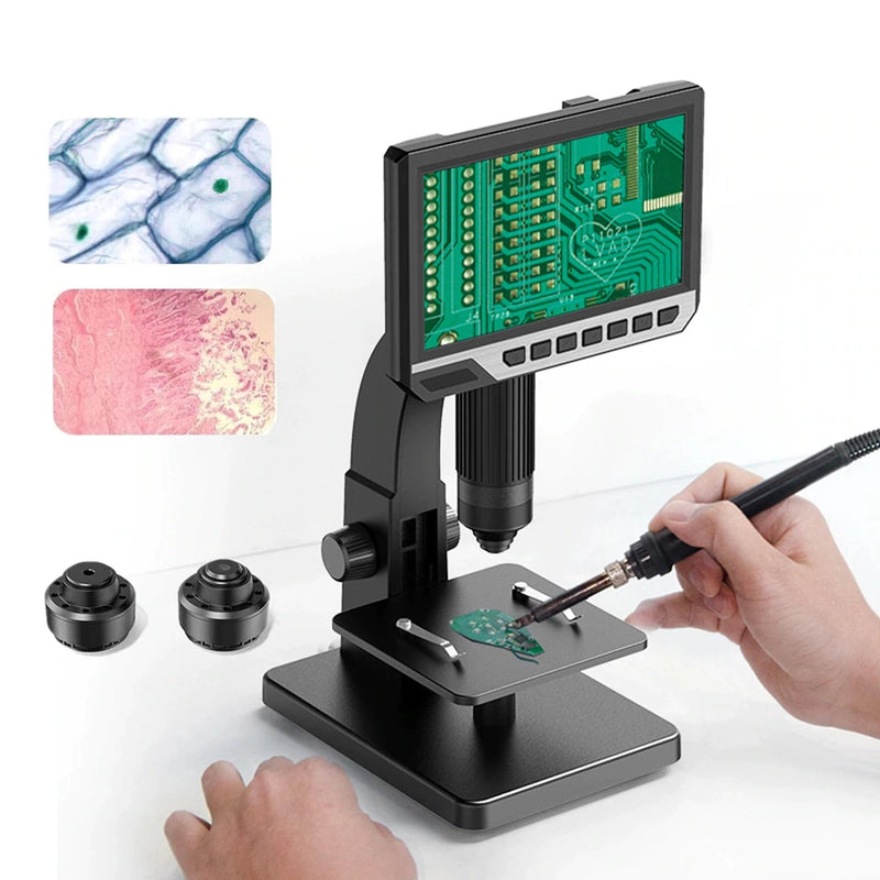 Microscope Optique Binoculaire 80X-2000X Métal - Manuel Français, Prise UE Pour Enfants Et Étudiants