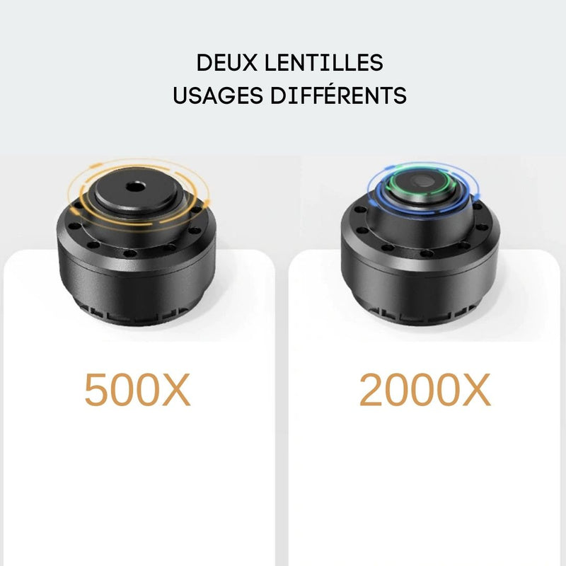 500X-2000X Microscope Numérique Double lentille