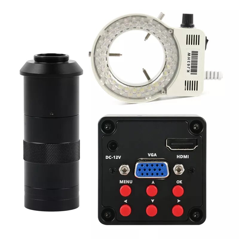 Caméra Microscope 1080P lentille 100x avec led