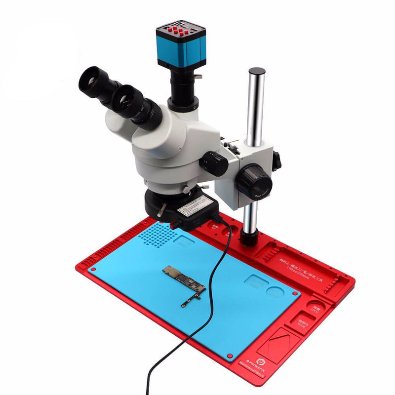 trinoculaire stéréo téléphone réparation microscope hd caméra pour  électronique