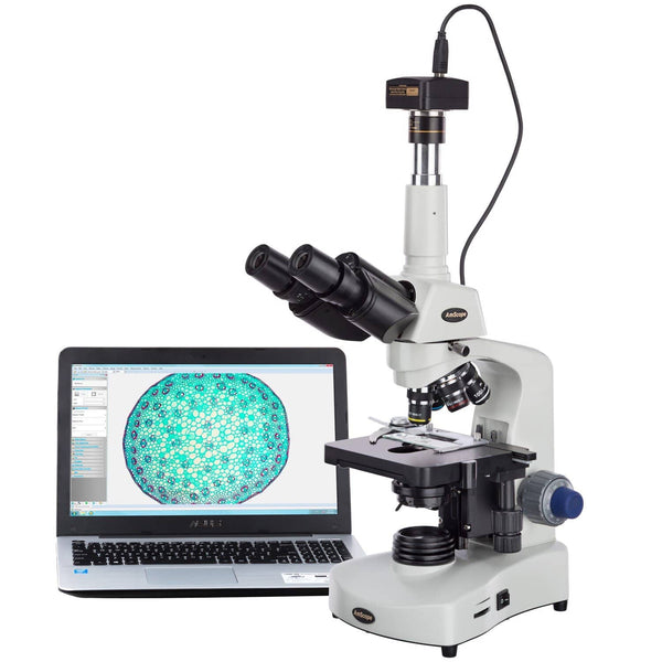 Microscope trinoculaire amateurs 40X-2000X avec camera USB 5MP