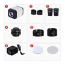 Composants Microscope Trinoculaire Stereo Camera 2K HD Zoom Continu