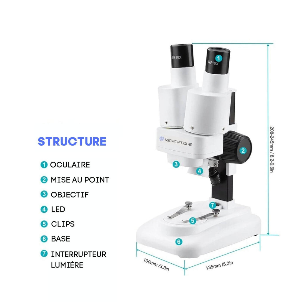 Microscope Stéréo Binoculaire Zoom 3.5X-180X - Grande Distance De Travail (30-165mm) Pour Bijouterie, électronique, Collection