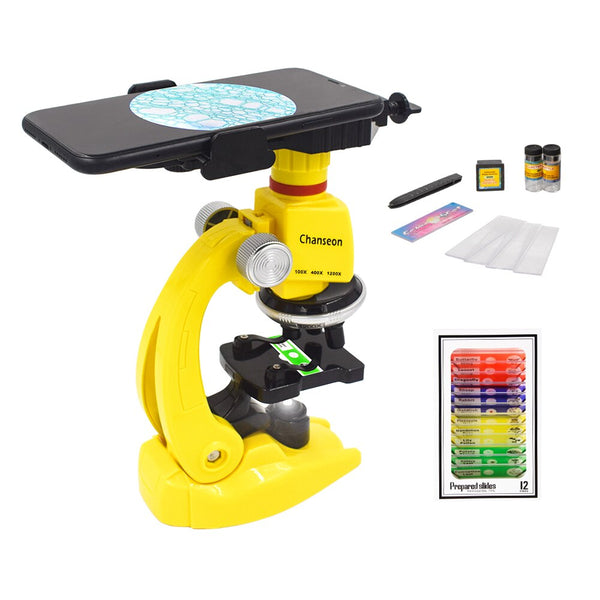 Achat HappyFunToys - Microscope pour débutants pour enfants - Zoom 100x  200x 450x en gros